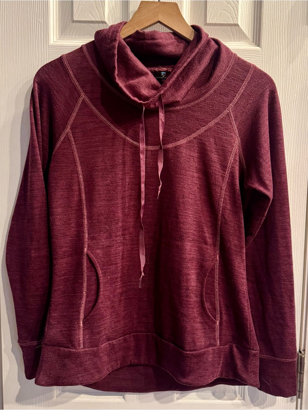 KÜHL Women’s Burgundy Cowl Neck Pullover Sweatshirt - Picture 2 of 5